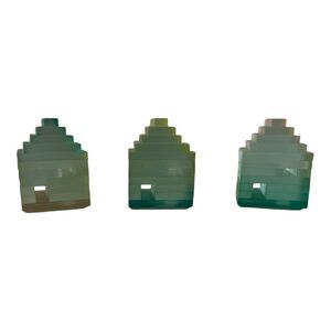 (3) Mary Kay Simoni Stacked Glass House Art Sculpture Paperweight 1992 READ